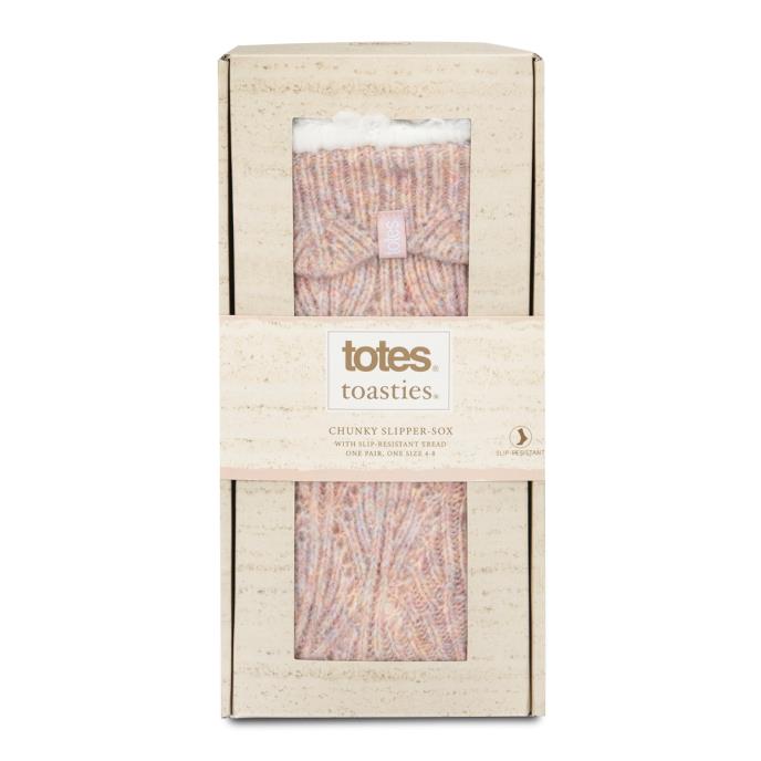 totes toasties® Ladies Texture Slipper Socks Pink Mix Extra Image 4